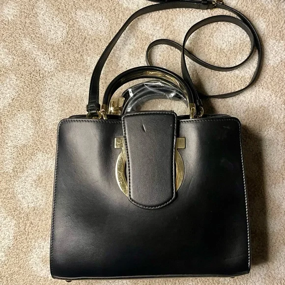 FERRAGAMO- Mini The Mufasa Leather Crossbody Bag - Picture 2 of 10